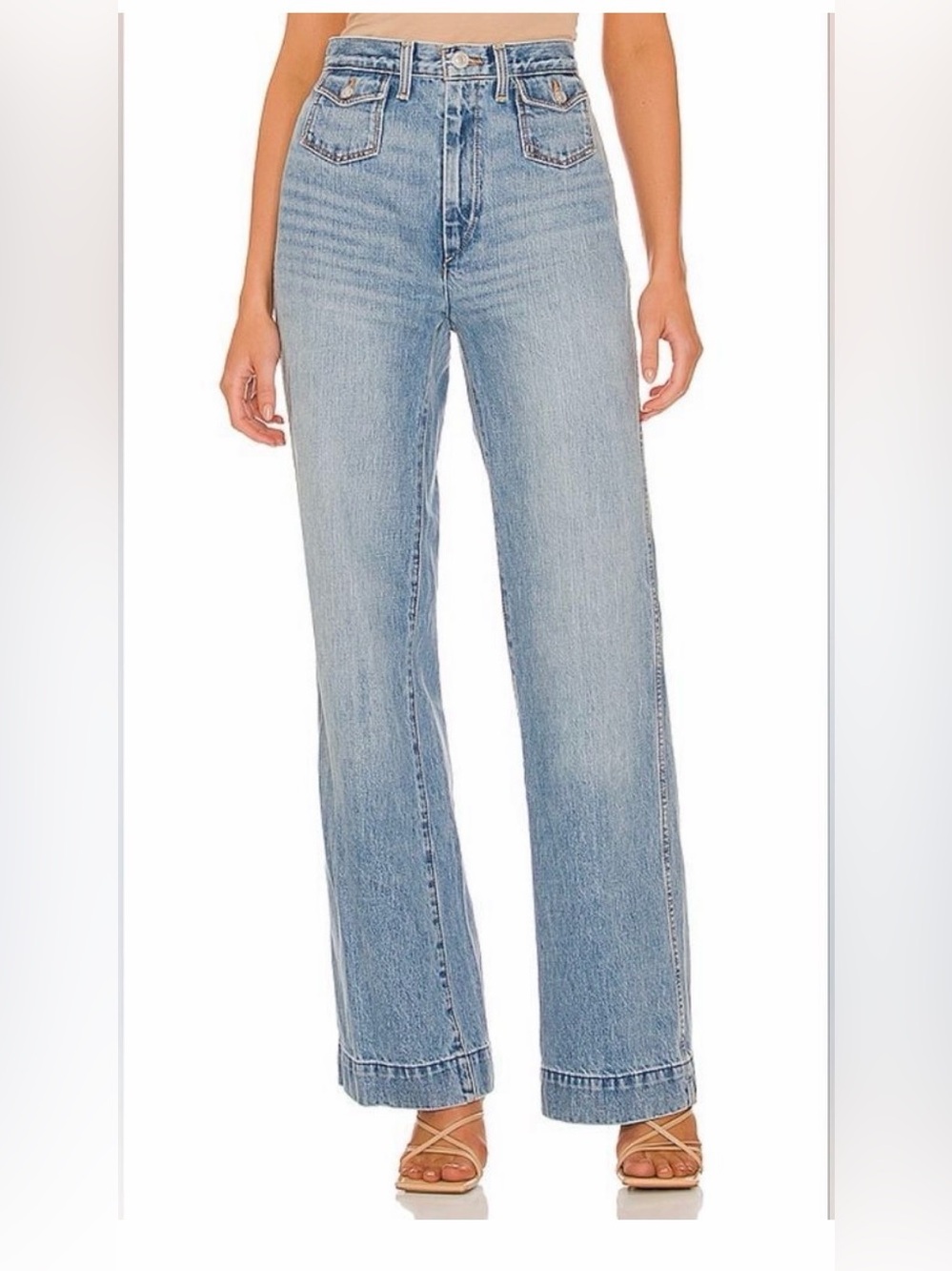 New Re/done Redone 70s Pocket Wide Leg Jeans 27 Vintage Fade